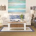 Beach Shabby Chic Original Acrylic Abstract Painting Titled: Sandcastles 5 36x48x2" by Ora Birenbaum