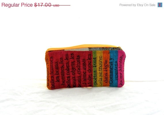 25 SALE Rainbow Change Purse, Money Wallet, Small Make up Pouch, Red Coin Purse