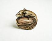 Dog Ring, Shrink Plastic Ring, Sleeping Dog, Yellow Dog, Shelter Dog, Lightweight Ring, Proceeds SUPPORT SHELTER ANIMALS