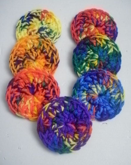 Rainbow Crochet Scrubbies - Handmade Set of 7