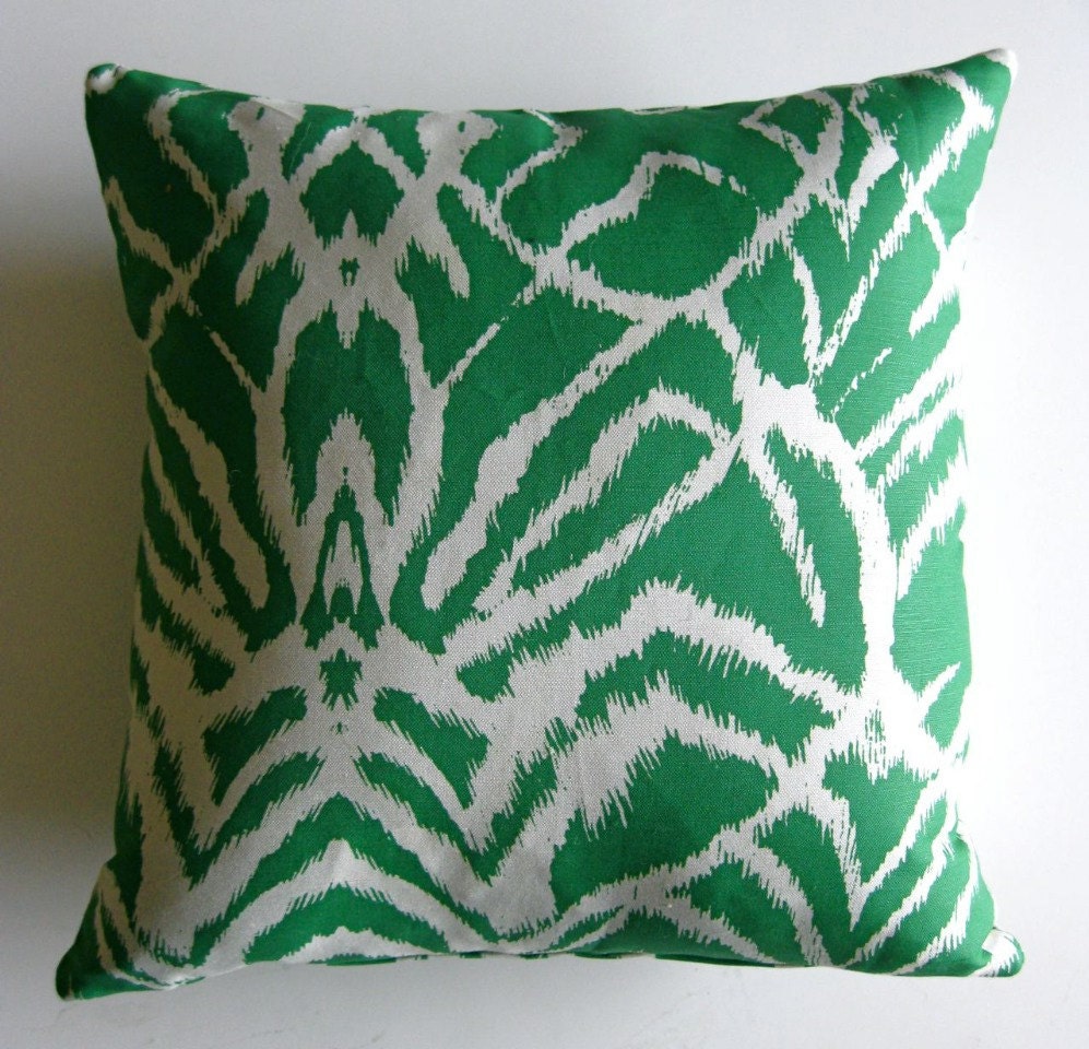 Emerald Wild Ikat cushion cover - Tangoandjameshome Emerald Wild Ikat cushion cover - Tangoandjameshome