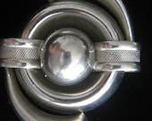 Vtg Mid Century Modernist  Abstract Brooch in Silver tone has Look of Planet and Orbits