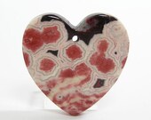 Poppy Jasper Top Quality Stone Drilled Heart Cabochon 67 carats