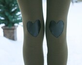 My Leather Heart Olive Leggings // size large
