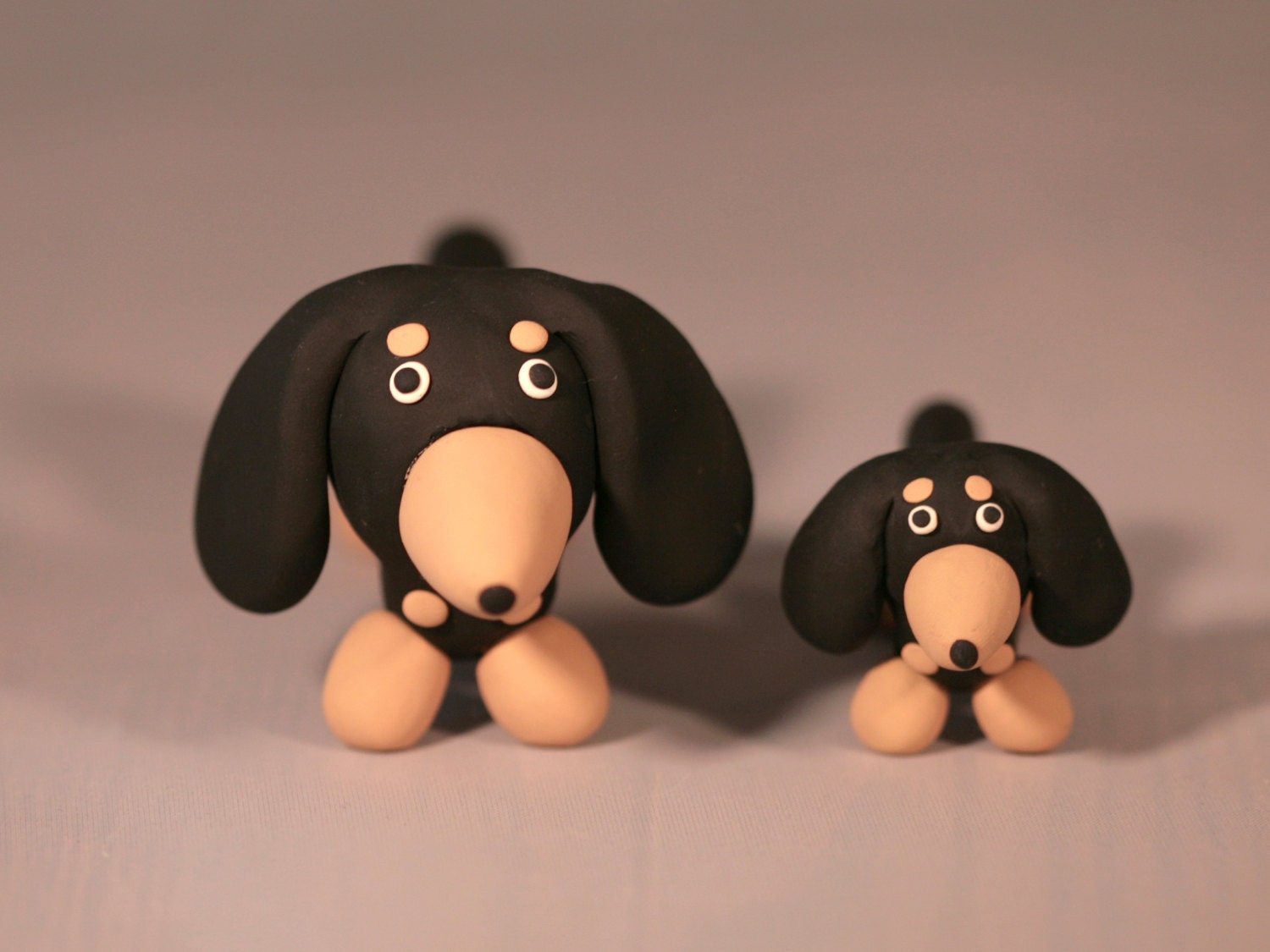 Daschund Weiner Dog Cake Topper Parent and Baby