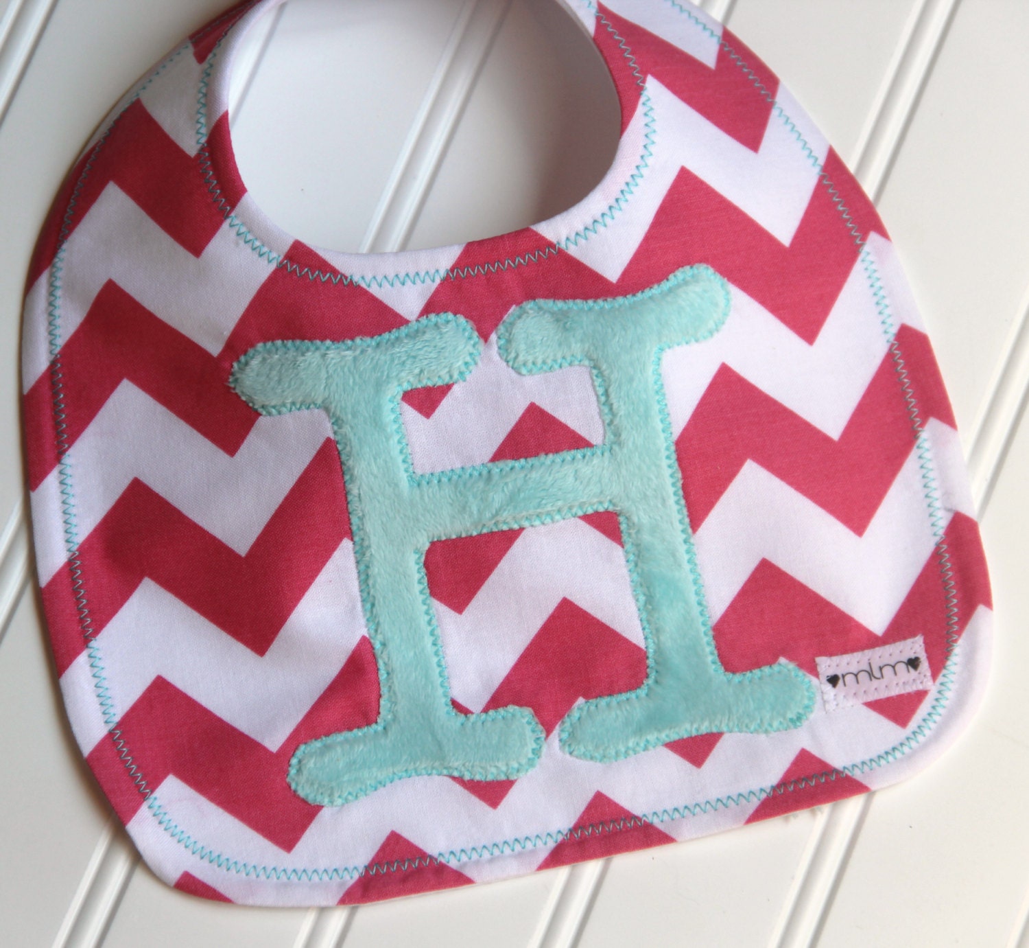 Chevron Bib Monogrammed, Personalized Bib, Chevron Stripe Bib, Waterproof Bib, Custom Bib, Monogrammed Bib