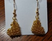 SALE 3D Heart Golden Earrings SALE