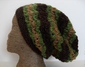 Dread Hat - Rustic Dread Tam - Mountain Bud - Dreadlock Hat - Wool - Warm Brown Green Slouchy - Lopi - Knit
