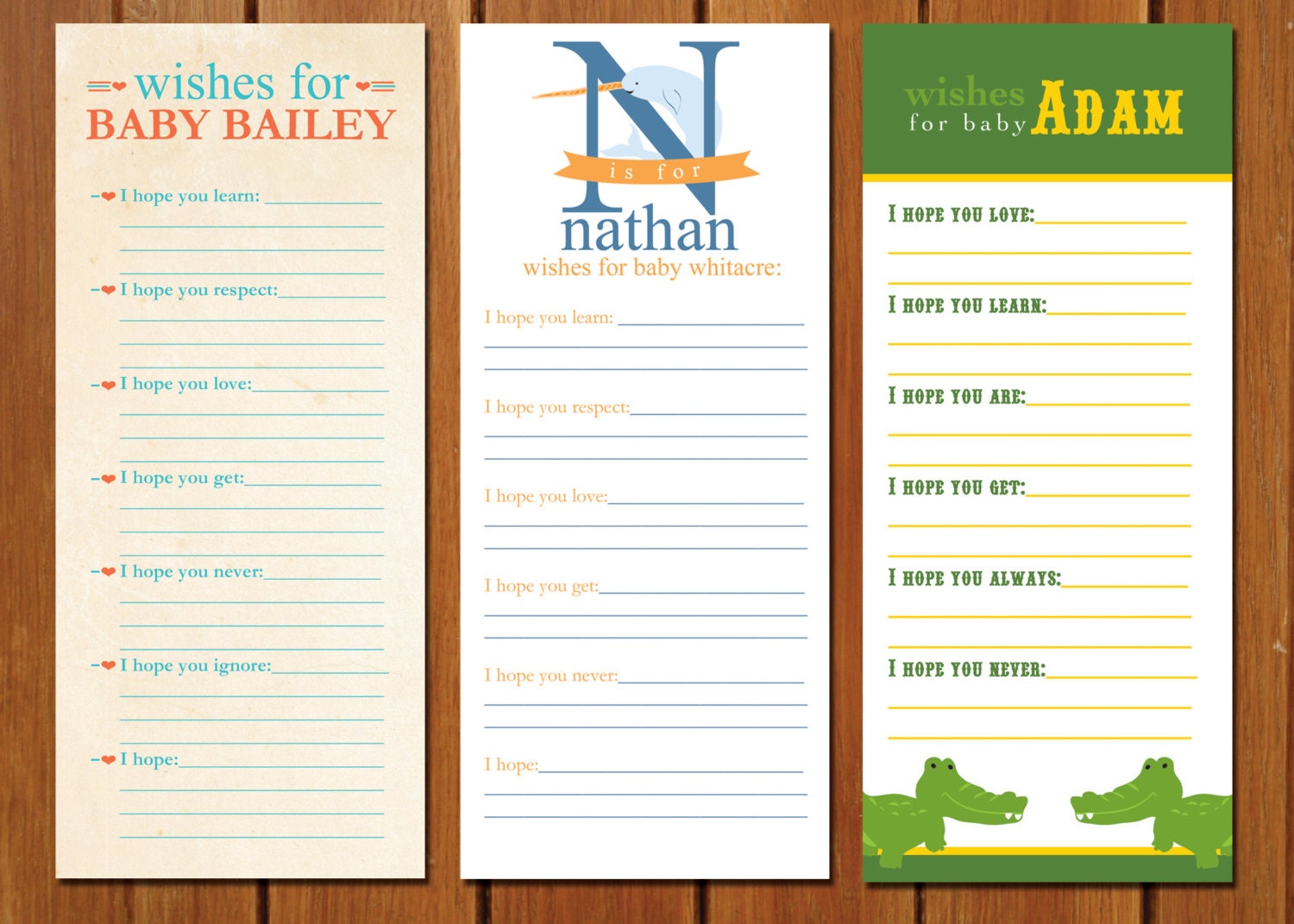Custom Baby Wish Cards