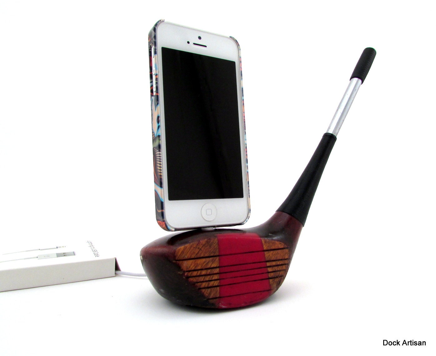 Vintage Wooden Golf Club iPhone 5 Dock