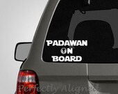 Star Wars inspired, "Padawan on Board" vinyl decal - Car decal - Family decal - Baby on Board