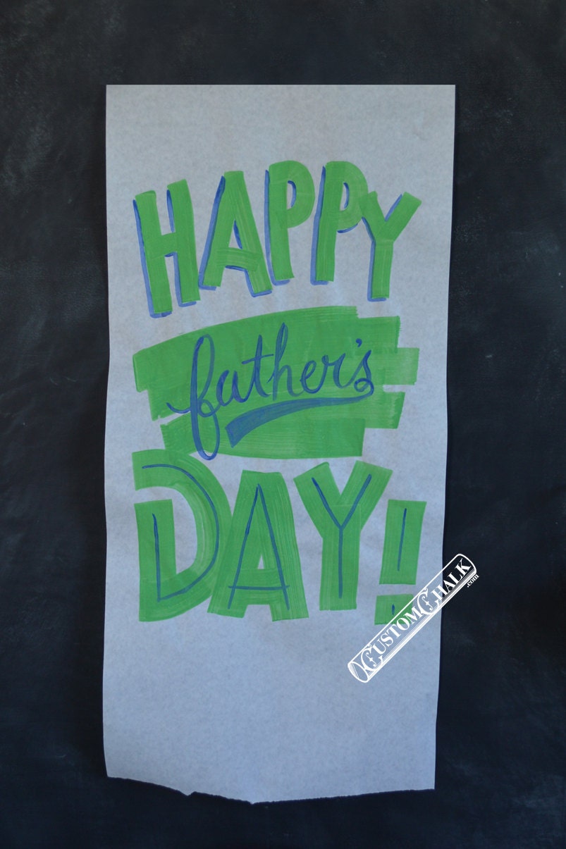 Happy Father's Day Hand Painted Paper Sign - 18"x30" Father's Day Banner