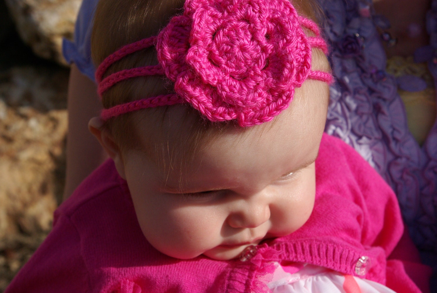 3 Strand Chrochet Headband / Size Baby - Adult / Multiple Colors