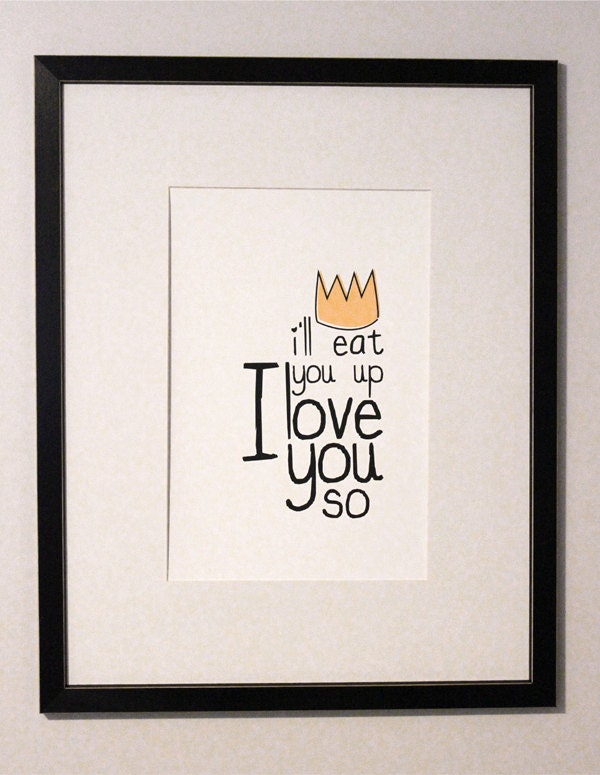 I'll Eat You Up Digital Print - Where the Wild Things Are- Holiday gift