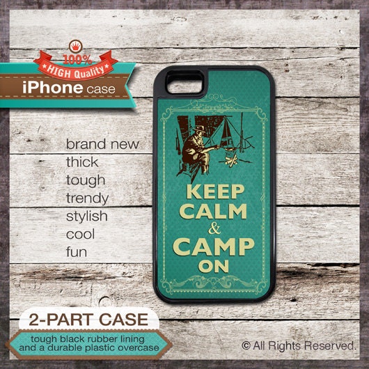 Keep Calm & Camp On TOUGH iPhone 4/4S or iPhone 5 Case