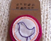 Embroidered Bird Brooch