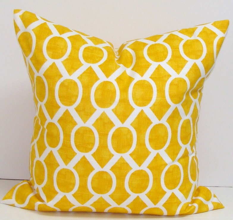 YELLOW PILLOWS.27x27 inch.Pillow Covers.Printed Fabric Front and Back.Yellow.Housewares.Home Decor.Cushions.cm.SHAM.Euro.Large.Floor