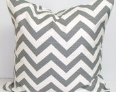 Gray ZigZag Pillow.20x20 inch.Pillow Covers.Printed Fabric Front and Back.Grey Cushion.Chevron.Pillow