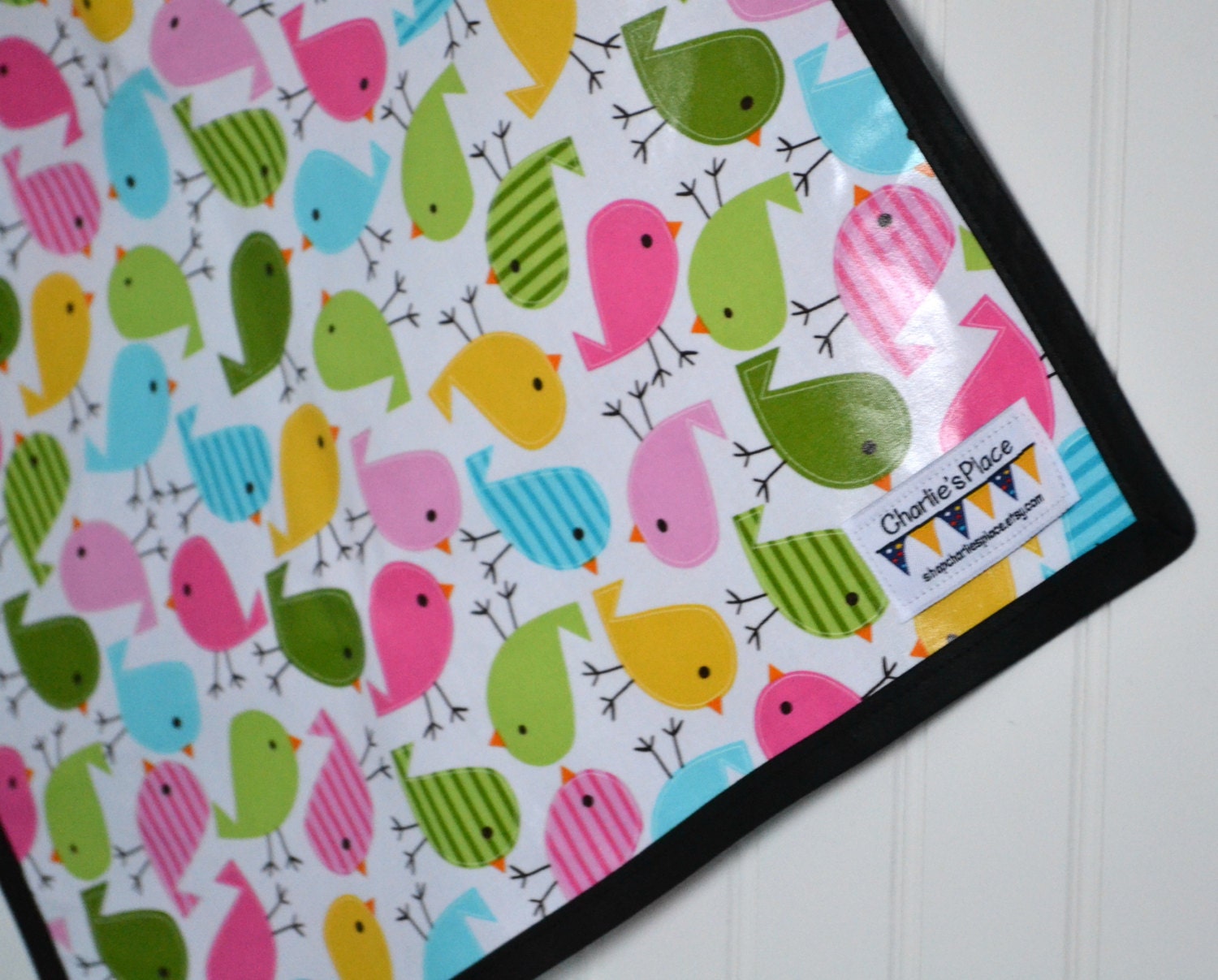 Wipeable Toddler Apron - spring, chicks, pink, girl, modern, fun