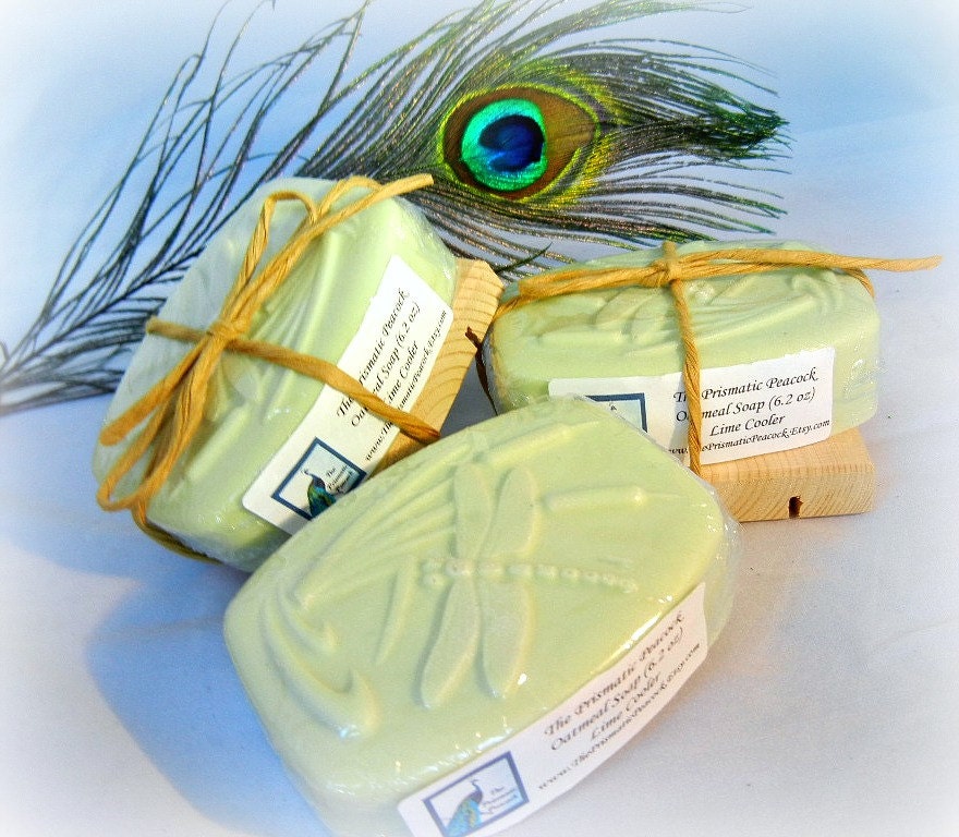 Handcrafted Oatmeal Soap Lime Cooler Scented Unisex Soap