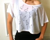 CROPPED TEE - White Llama Top