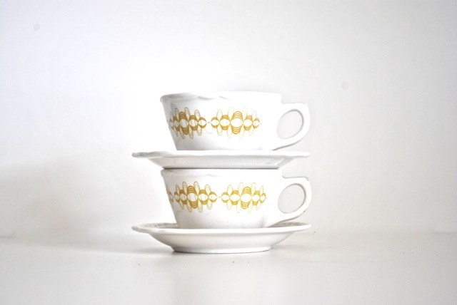 Buffalo China Cup and Saucer - Set of Two