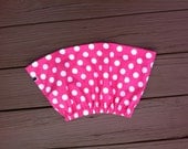Custom Boutique children's clothing. Girls Valentine twirly skirt. Mod girls pink and white polka dot skirt. By EverythingSorella.