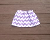 Girls twirly skirt & pink fabric bow. Girls lavender white or any color chevron. Custom boutique childrens clothing By EverythingSorella.