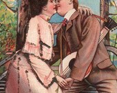 Collectible Antique Romantic Couple Postcard 1907