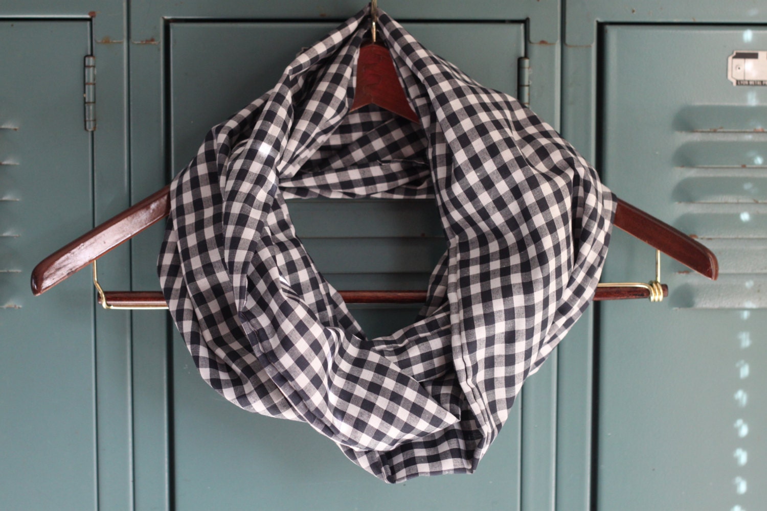 Navy & White Buffalo Check Infinity Scarf