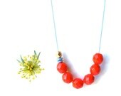 coral & blue  beaded necklace  // vibrant voyage collection