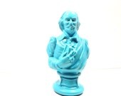 shakespeare bust statue, busts, sculpture, literary, bust statue, drama, turquoise, home decor