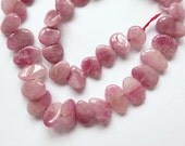 Natural Untreated Color Pink Tourmaline Smooth Flat Pebble Nuggets HALF strand P3186