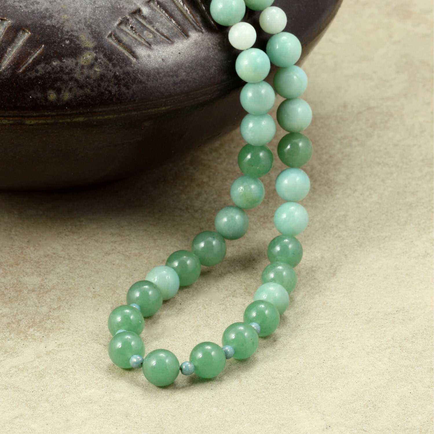 Green Aventurine and Blue Amazonite Necklace