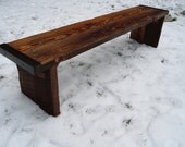 6 ft Industrial Bench with wood legs
