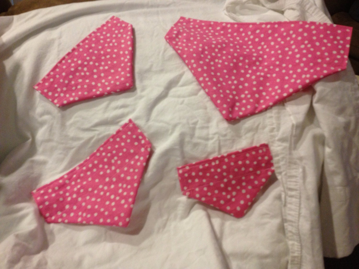 Pink and White Dots Over the Collar Bandana