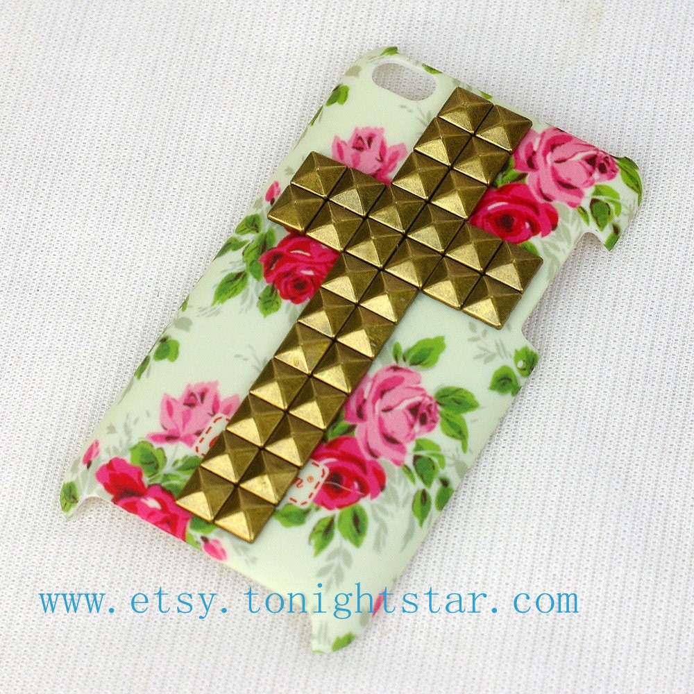 Bronze Stud Cross And rose Hard Case Cover for Apple Ipod Touch 5, iPod Touch 5th,iTouch 5,iPod Touch 5