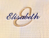 Personalized wedding party waffle weave cosmetic bags