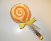 One Washcloth Lollipop Gender Neutral Orange and Yellow