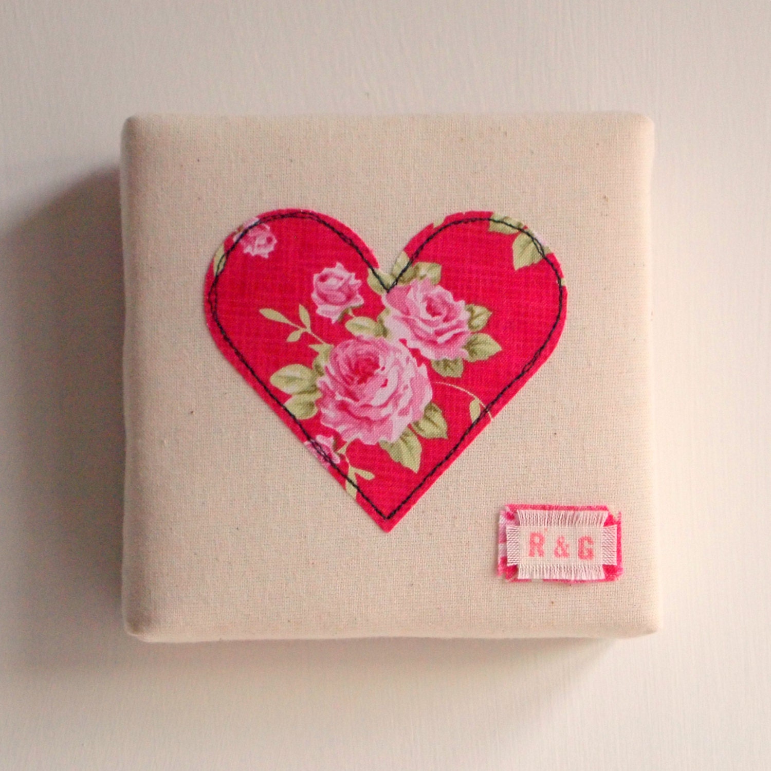 Personalised Heart artwork on mini canvas