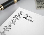 Elegant Letterpress Stationery - Personalized Flat Note Cards and Envelopes - Rialto (30)