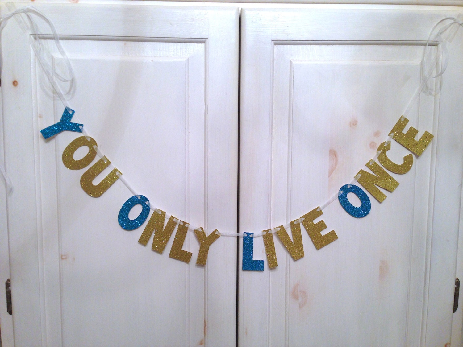 Yolo - You Only LIve Once Glitter Banner / Photo Prop