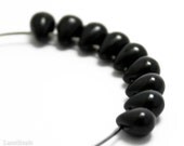 Czech Teardrop Beads 7mm (40) Glass Opaque Jet Black