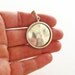 Blank pendant frame setting - 30mm - three part silver frame insert fabric embroidery cross stitch photo
