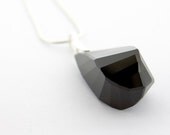 Black Crystal Necklace Made With SWAROVSKI ELEMENTS: Helix Crystal Pendant On Sterling Silver Chain