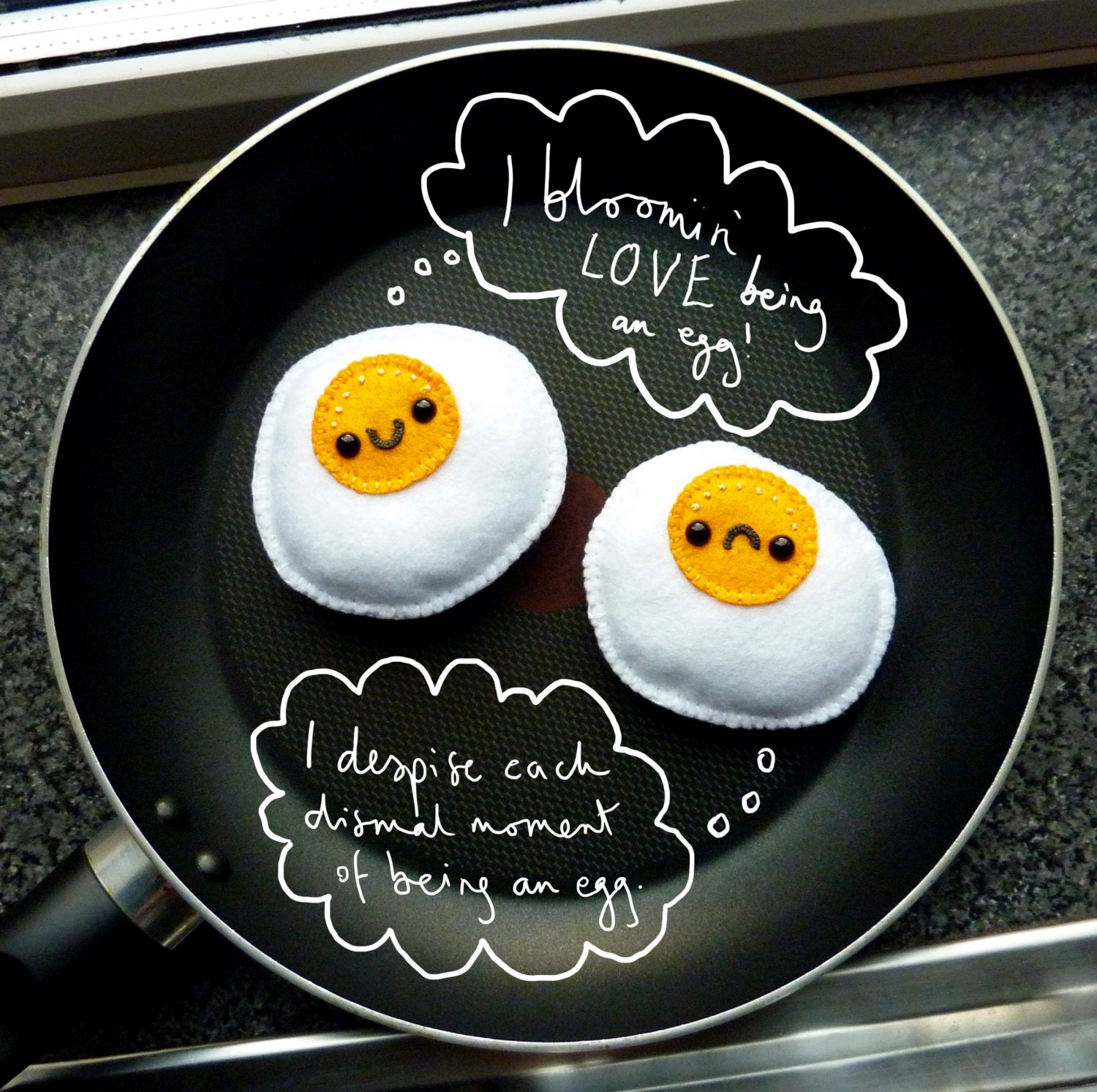 YOLKYCOKI by LokiCoki - Smiley yolk or Grumpy yolk - YOU CHOOSE
