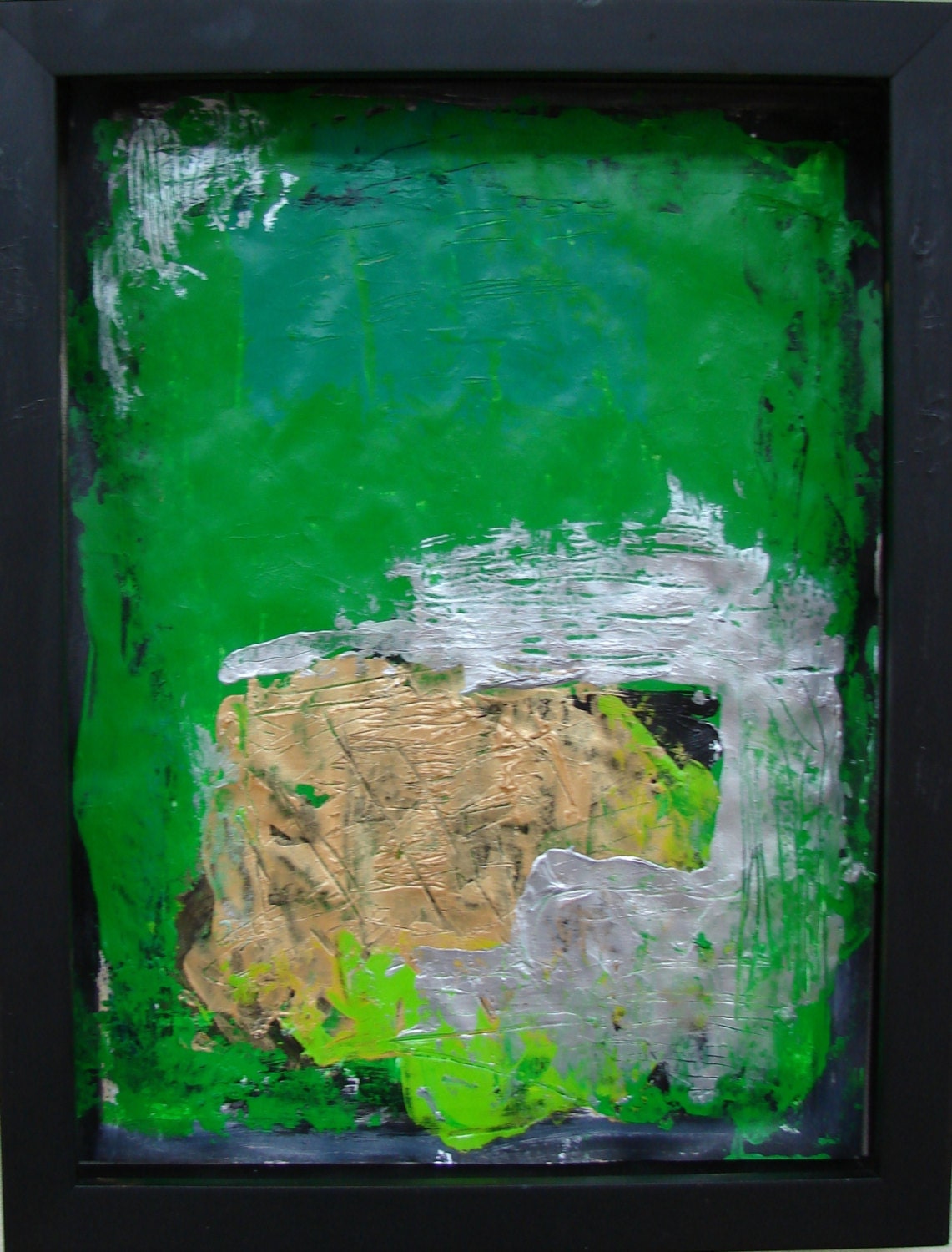 Original Art Painting abstract acrylic Upper East Side 4 green painting by Cheryl Wasilow