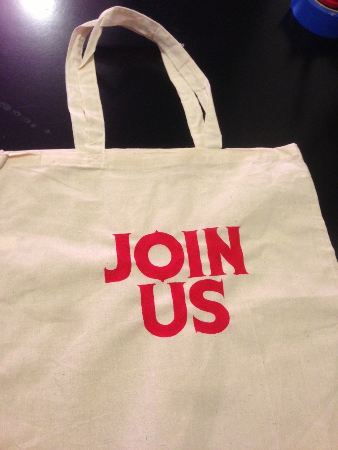 Join Us Evil Dead inspired natural 100% cotton canvas tote bag