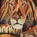Lion Portrait in Cubist Style Original Acrylic Art by taiche