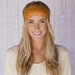 Mustard Sheer Lace Headband with Tapered Cut and Scalloped Edge - Sheer Simplicity Headband